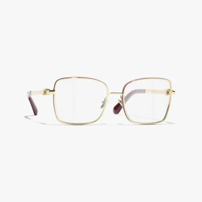 Chanel Square Eyeglasses In Gold