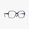 Chanel Square Eyeglasses In Navy Blue & Burgundy 