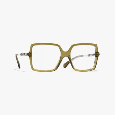 Chanel Square Eyeglasses In Olive