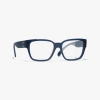 Chanel Square Eyeglasses In Peacock Blue 