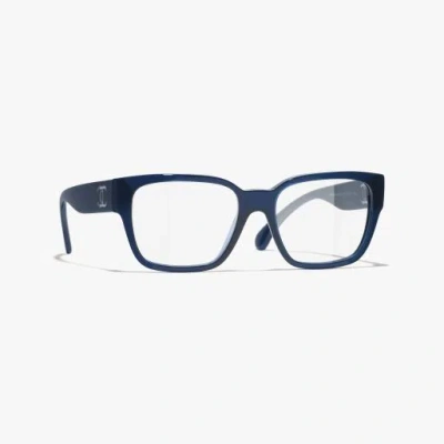 Chanel Square Eyeglasses In Peacock Blue 