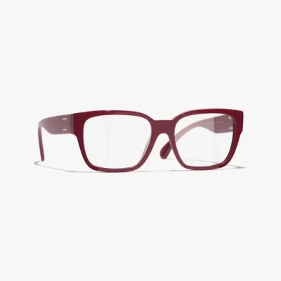 Chanel Square Eyeglasses In Red 