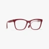 Chanel Square Eyeglasses In Red 