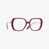 Chanel Square Eyeglasses In Red 