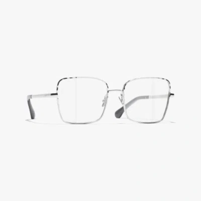 Chanel Square Eyeglasses In Silver