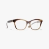 Chanel Square Eyeglasses In Striped Brown 