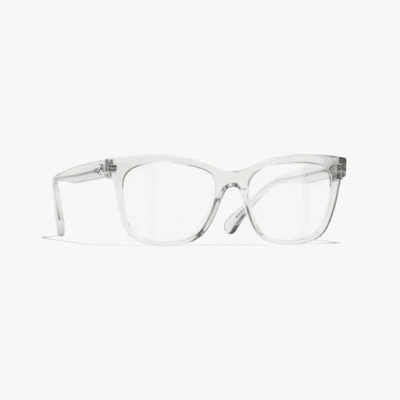 Chanel Square Eyeglasses In Transparent Gray