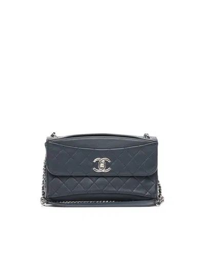 Pre-owned Chanel Square Flap Bag In Blue