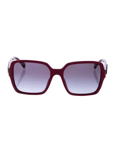 Pre-owned Chanel Square Gradient Sunglasses In Burgundy