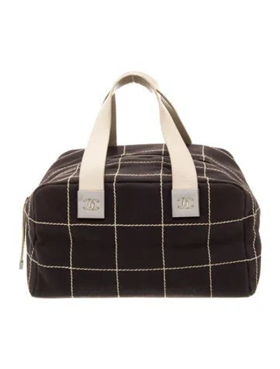 Pre-owned Chanel Square Quilt Bowler Bag In Black