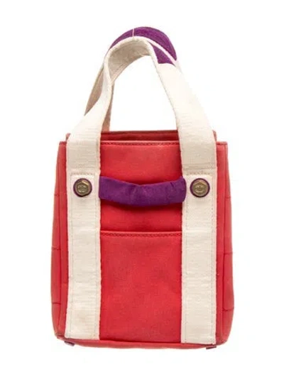 Pre-owned Chanel Square Quilt Canvas Tote In Multi