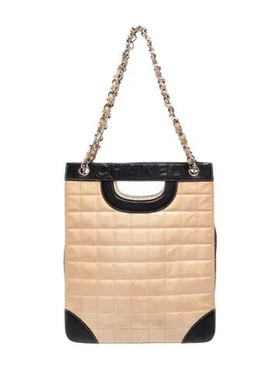 Pre-owned Chanel Square Quilt Chain Tote In Neutral