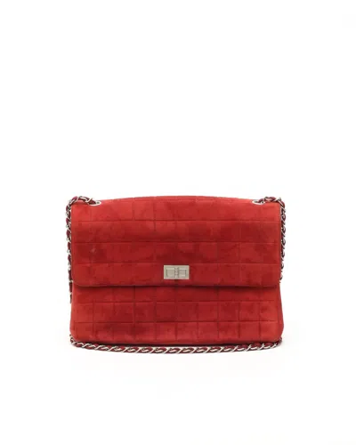 Pre-owned Chanel Square Quilt Mademoiselle Flap Bag In Red