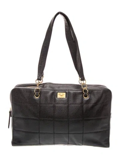 Pre-owned Chanel Square Quilt Tote In Black