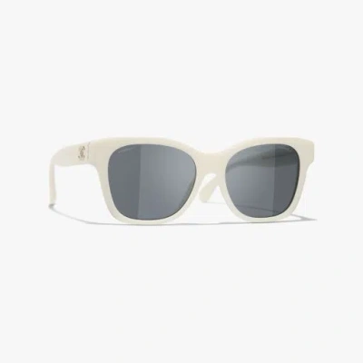Chanel Square Sunglasses In White