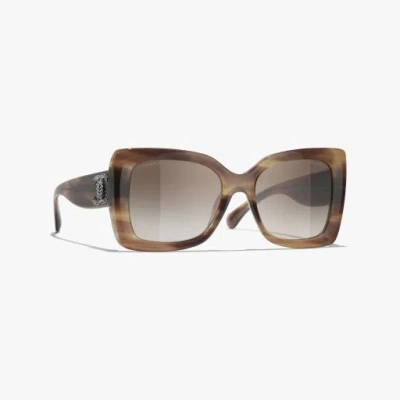 Chanel Square Sunglasses In Brown