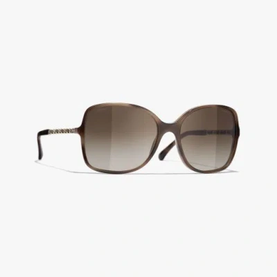 Chanel Square Sunglasses In Brown