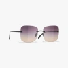 Chanel Square Sunglasses In Black 