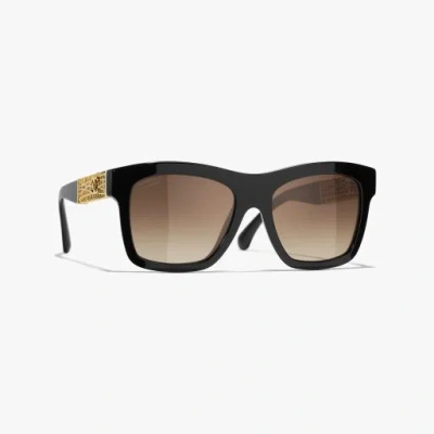 Chanel Square Sunglasses In Black