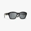 Chanel Square Sunglasses In Black 