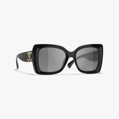 Chanel Square Sunglasses In Black