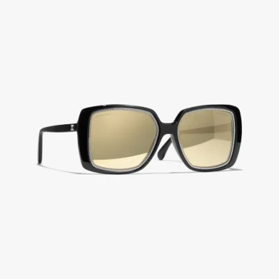 Chanel Square Sunglasses In Black