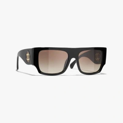 Chanel Square Sunglasses In Black