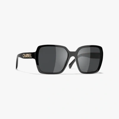 Chanel Square Sunglasses In Black