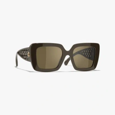 Chanel Square Sunglasses In Brown