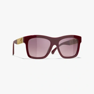 Chanel Square Sunglasses In Red