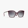Chanel Square Sunglasses In Burgundy