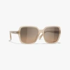 Chanel Square Sunglasses In Dark Beige 