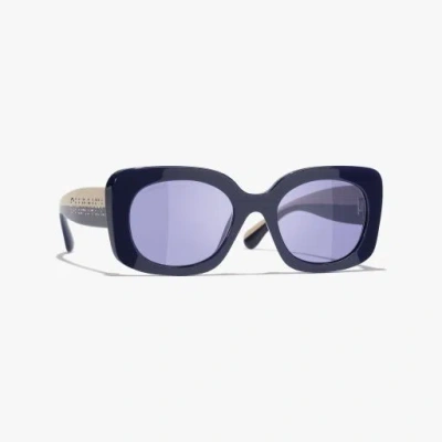 Chanel Square Sunglasses In Dark Blue