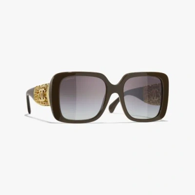 Chanel Square Sunglasses In Brown