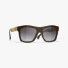 Chanel Square Sunglasses In Dark Taupe 