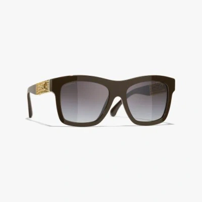 Chanel Square Sunglasses In Black