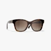 Chanel Square Sunglasses In Dark Tortoise 