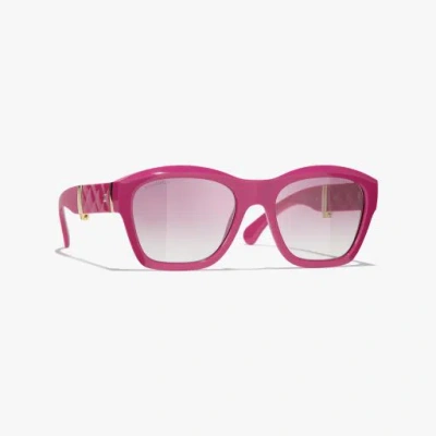 Chanel Square Sunglasses In Red