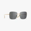 Chanel Square Sunglasses In Light Gold 