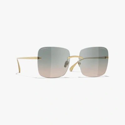 Chanel Square Sunglasses In Gold