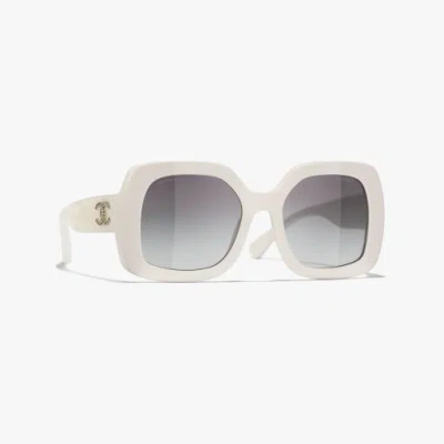 Chanel Square Sunglasses In White