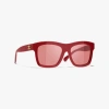 Chanel Square Sunglasses In Red 