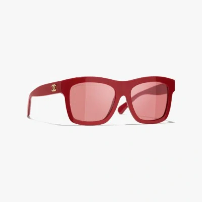 Chanel Square Sunglasses In Red 