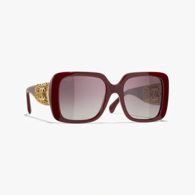 Chanel Square Sunglasses In Red