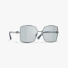 Chanel Square Sunglasses In Ruthenium 