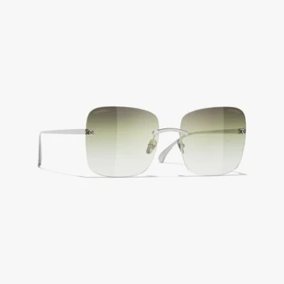 Chanel Square Sunglasses In Green
