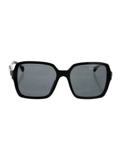 Pre-owned Chanel Square Tinted Sunglasses In Black