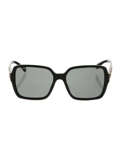 Pre-owned Chanel Square Tinted Sunglasses In Black