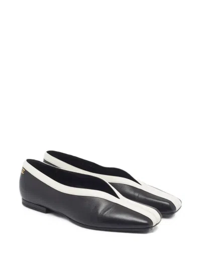 Pre-owned Chanel Square Toe Ballet Flats In Black
