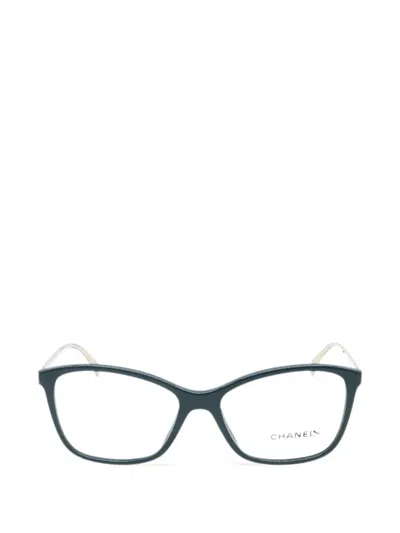 Pre-owned Chanel Square-frame Glasses In 绿色